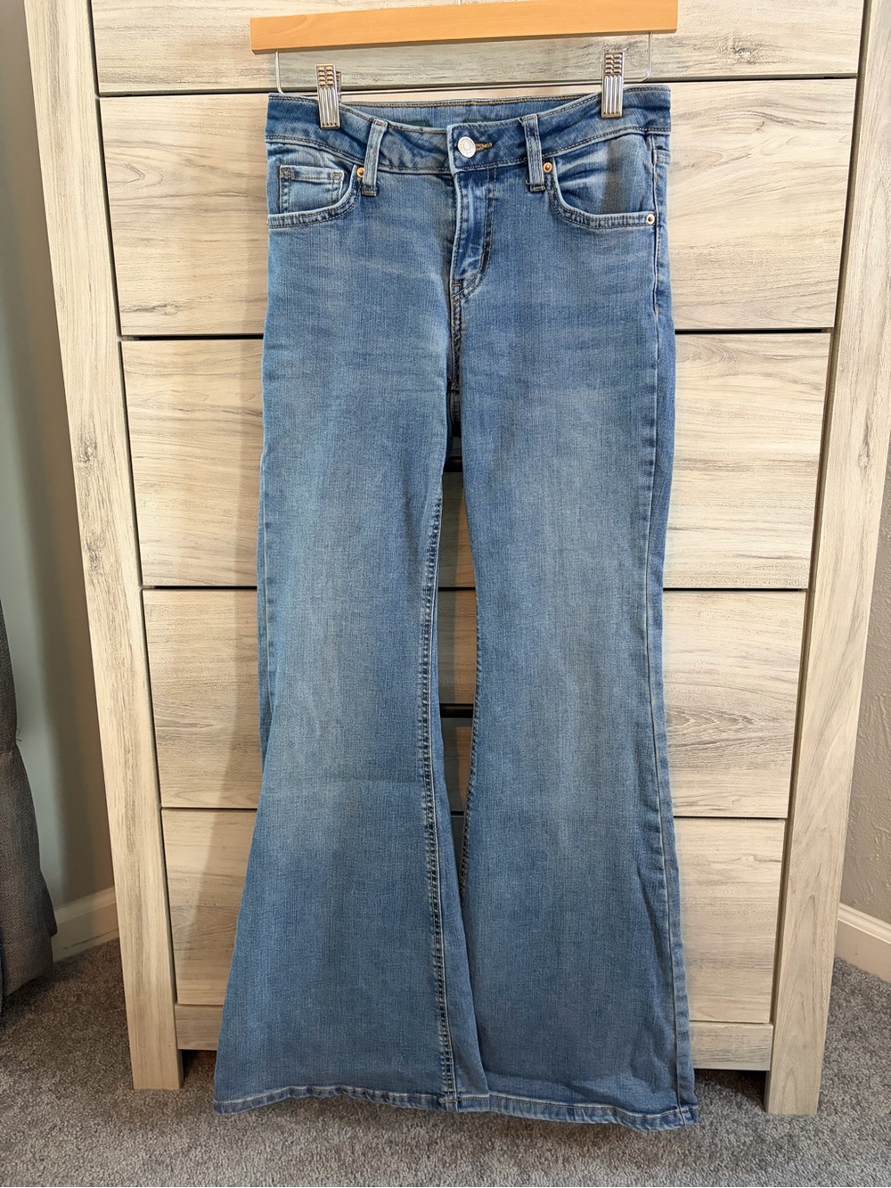 wild fable Light Blue Flared Jeans - High Rise Wide Leg